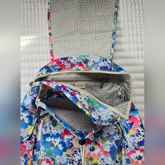 Kipling Floral Ravier Backpack Color 627 In Bloom - Picture 2 of 6